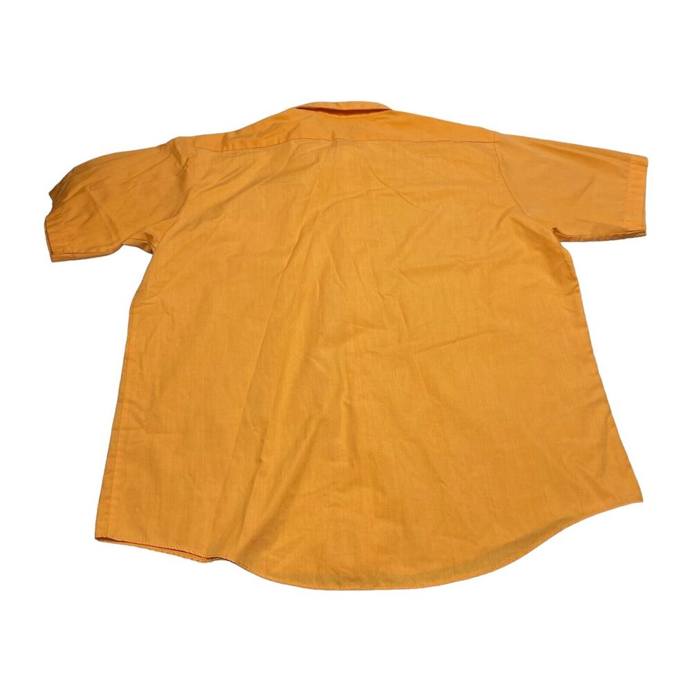 Haband Shirt Men's 16 Orange Polyester Pockets Short Sleeve Casual Button-Up - Picture 2 of 9
